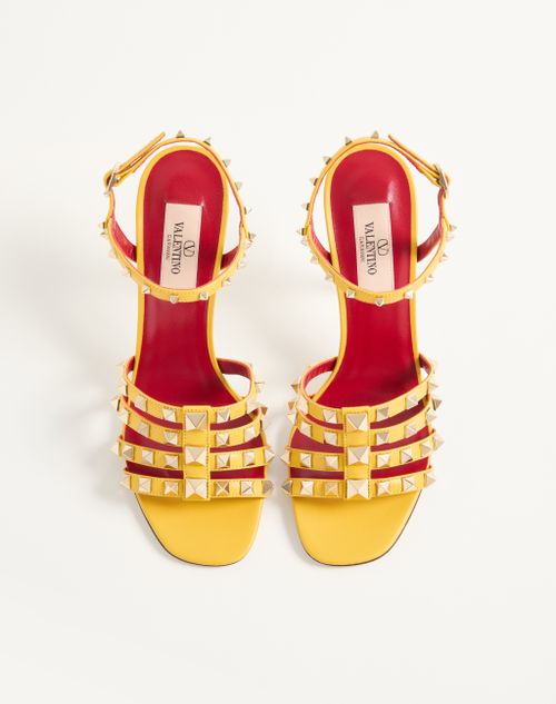 Valentino Garavani - Rockstud Kidskin Sandal 100mm - Yellow - Woman - Sandals